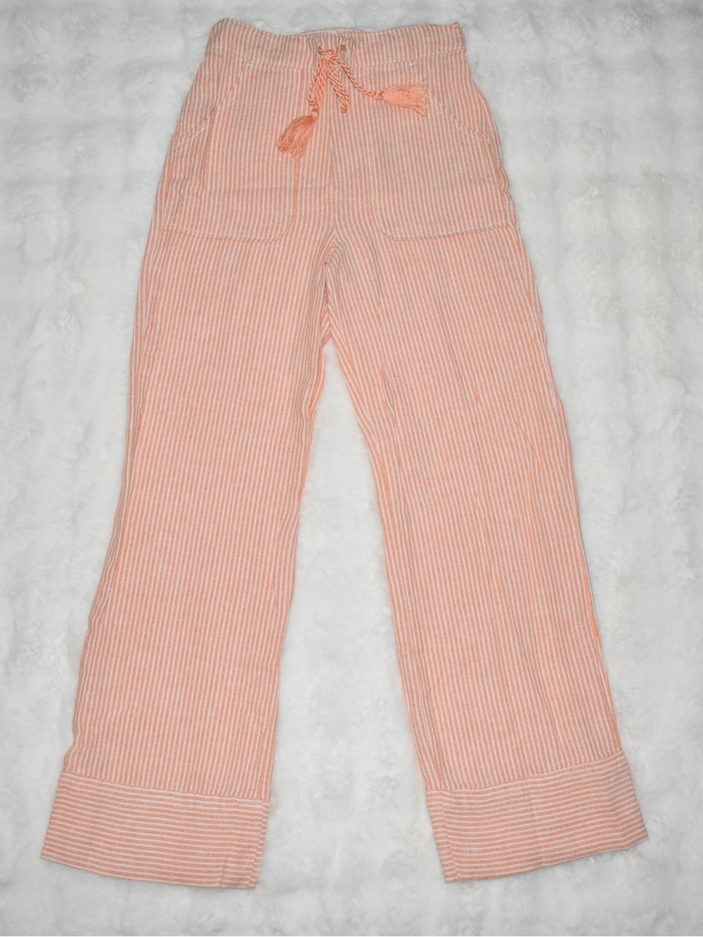 Copper Key Peach-Striped Drawstring Lounge Pants
